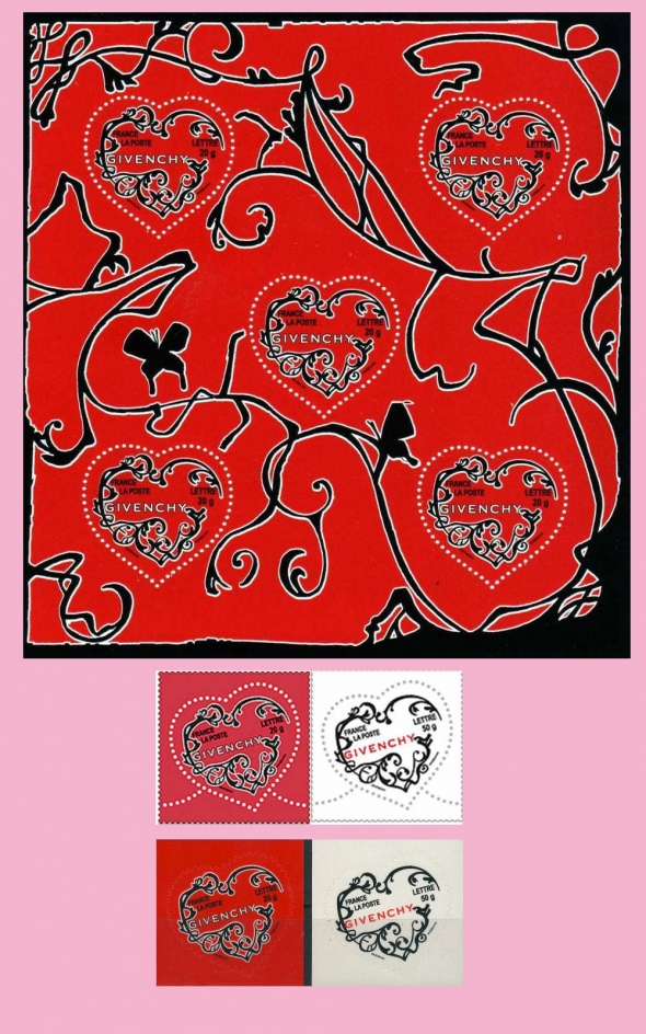 Givenchy valentine stamps