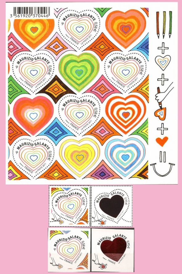 French valentine stamps 2011