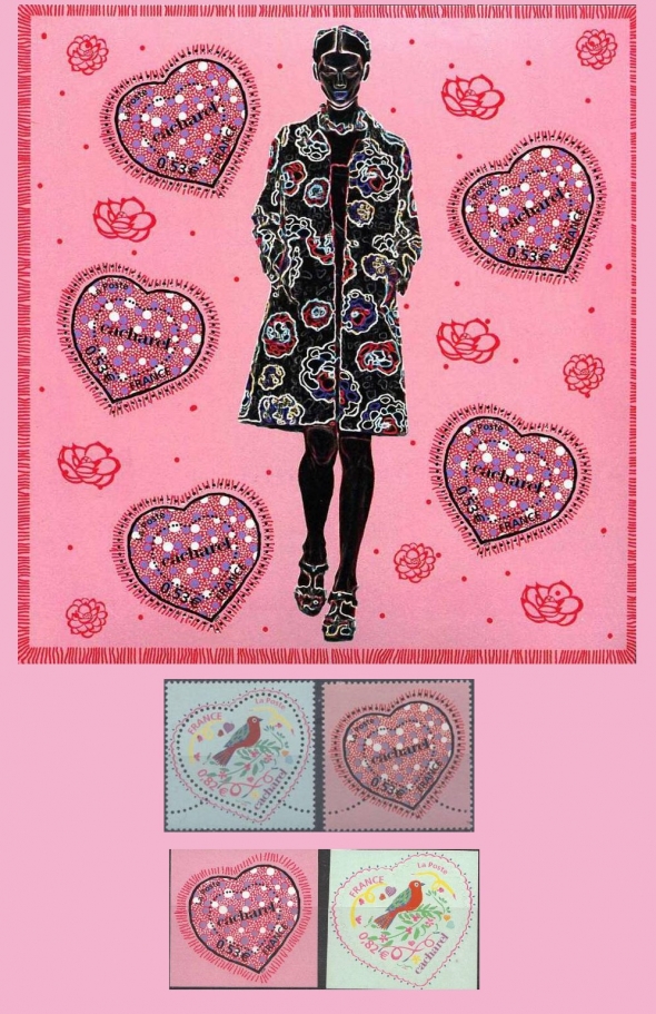 Cacharel valentine postage stamps