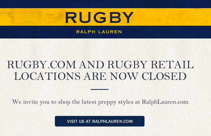 Ralph Lauren关闭8年历史二线品牌Rugby