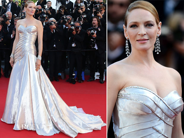 Uma Thurman In Atelier Versace - 'Zulu' Cannes Film Festival Premiere and Closing Ceremony