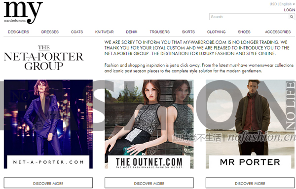 Net-a-Porter 收购濒临破产的My-Wardrobe