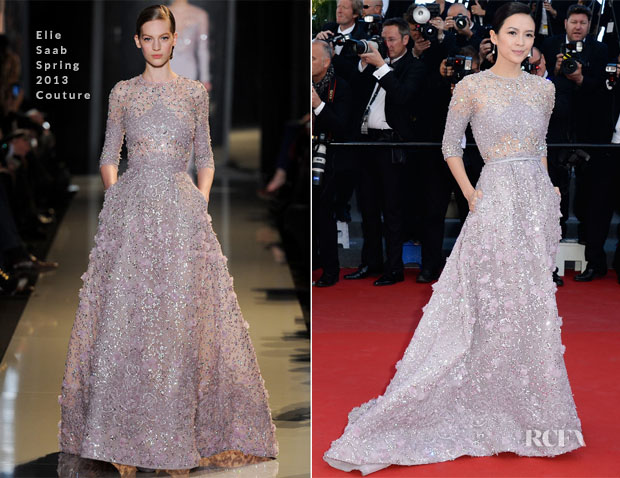 Zhang Ziyi In Elie Saab Couture - 'La Venus a La Fourrure' Cannes Film Festival Premiere