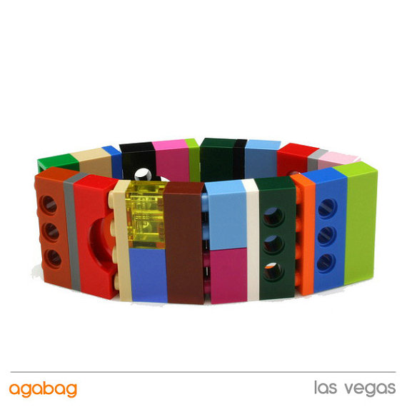 Wide bracelet made with LEGO bricks